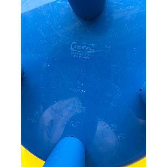 Set of 2 Vintage IKEA 1990s MAMMUT Blue Four Legged Stools rare ! Fast shipping - Picture 6 of 10